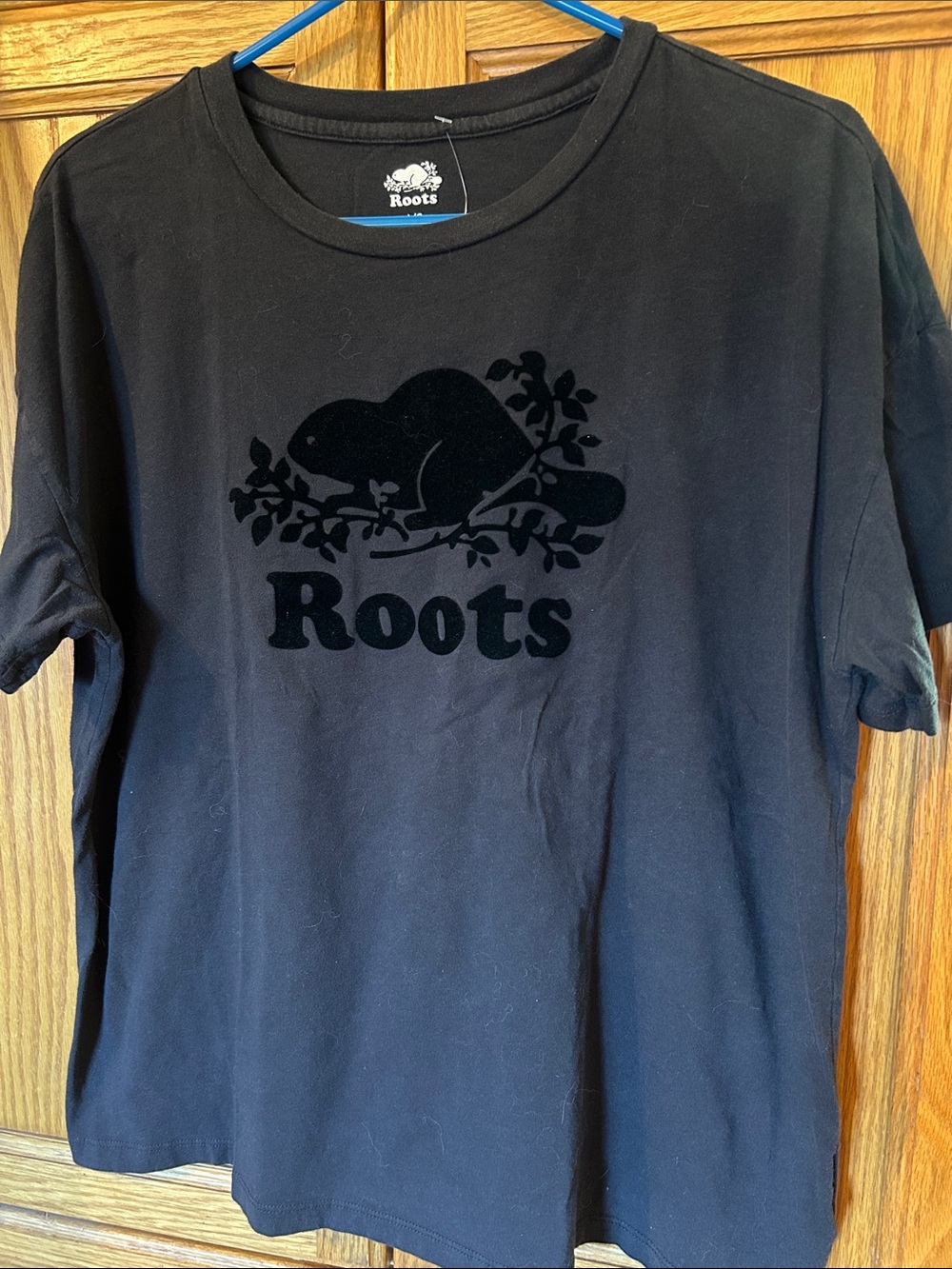 Roots Black Short Sleeve Tee with Beaver Logo